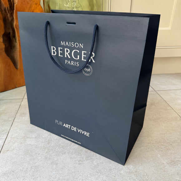 Maison Berger Branded Signature Dark Blue Paper Large Gift Bag with rope handles