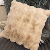 Malini Faux Soft Square Raffles Cushion - Beige