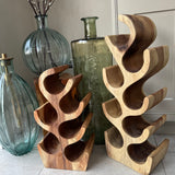 Teak Wine Rack - 6 hole  *CLICK & COLLECT ONLY*
