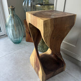 Teak Twist Side Square Table 60cm  *CLICK & COLLECT ONLY*