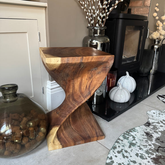 Bali Teak Twist Table 45cm  *CLICK & COLLECT ONLY*