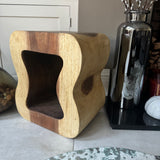 Teak Wavy Stool/Table 45cm  *CLICK & COLLECT ONLY*