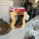 Teak Wavy Stool/Table 45cm  *CLICK & COLLECT ONLY*
