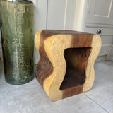 Teak Wavy Stool/Table 45cm  *CLICK & COLLECT ONLY*