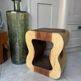 Teak Wavy Stool/Table 45cm  *CLICK & COLLECT ONLY*
