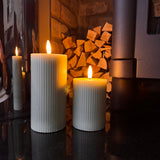 Flameless LED Sage Green Pillar Candle - 2 sizes