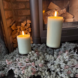 Flameless LED Sage Green Pillar Candle - 2 sizes
