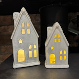 Ceramic LED House with Snowy Roof - 2 sizes