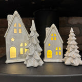 Ceramic LED House with Snowy Roof - 2 sizes