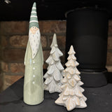 Tall Slim Green Ceramic Santa - 2 sizes