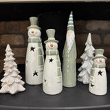 Tall Slim Green Ceramic Santa - 2 sizes