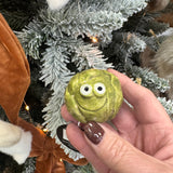 Fun Christmas ceramic green Sprout with bright eyes &amp; big smile 5cm

Love them or hate them they are a British tradition!!
