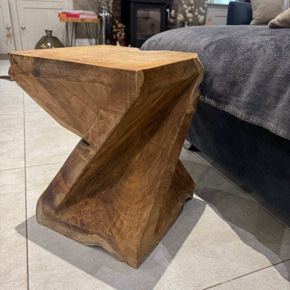 Makasi Teak unique Teak small statement pieces;
Teak Solid Z Twist Stool / Table 40cm 