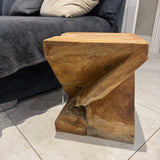 Makasi Teak unique Teak small statement pieces;
Teak Solid Z Twist Stool / Table 40cm&nbsp;