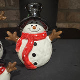 Christmas Ceramic Snowmen with red scarf.. - 3 Sizes