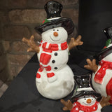 Christmas Ceramic Snowmen with red scarf.. - 3 Sizes
