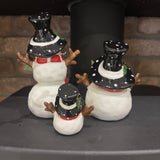 Christmas Ceramic Snowmen with red scarf.. - 3 Sizes