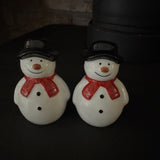 Christmas Ceramic Red and White Snowmen - Salt & Pepper Pots
