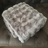 Malini Faux Soft Square Raffles Throw - Taupe