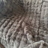 Malini Faux Soft Square Raffles Throw - Taupe