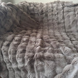 Malini Faux Soft Square Raffles Throw - Taupe