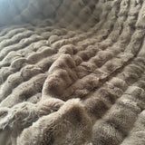Malini Faux Soft Square Raffles Throw - Taupe