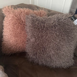 Malini Faux Mongolian Tibet 45cm Cushion - Coffee