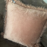 Malini Faux Mongolian Tibet 45cm Cushion - Terracotta