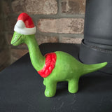 Christmas Ceramic Dinosaur Decorations wearing santa hats - 3 styles