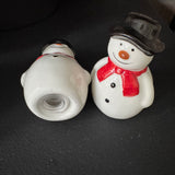 Christmas Ceramic Red and White Snowmen - Salt & Pepper Pots