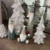 Ceramic Small sitting Green Santa 10cm