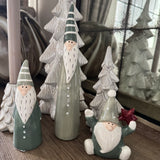 Tall Slim Green Ceramic Santa - 2 sizes