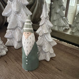 Tall Slim Green Ceramic Santa - 2 sizes
