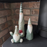 Tall Slim Green Ceramic Santa - 2 sizes