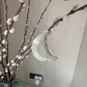 Crystal Hanging Decoration - Moon 5cm