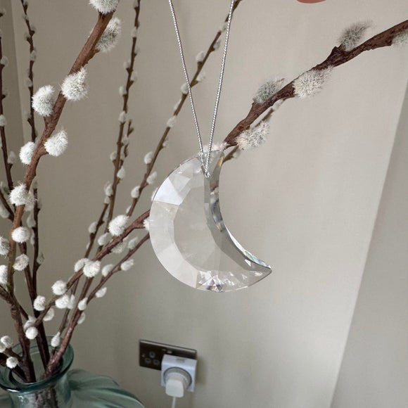 Crystal Hanging Decoration - Moon 5cm