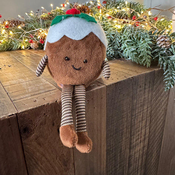 Fabric Soft Plush Shelf Sitter Christmas Pudding 17cm