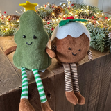 Fabric Soft Plush Shelf Sitter Christmas Pudding 17cm