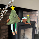 Fabric Soft Plush Hanging Decoration - Christmas Wreath