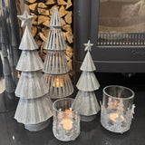 Christmas Tree metal T-Light pot Holder - 2 sizes