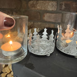 Christmas Tree metal T-Light pot Holder - 2 sizes