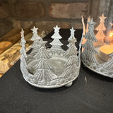 Christmas Tree metal T-Light pot Holder - 2 sizes