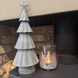 Metal Rustic Tiered Tree with star on top - 2 sizes