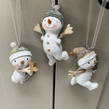 Hanging Cute Ceramic Snowmen - 3 styles
