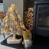 Sitting Gonks brown & Ochre fur hat with Antlers - 2 styles