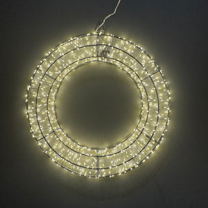 Silver Light Up Round Wreath 40cm