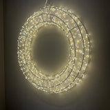Silver Light Up Round Wreath 40cm