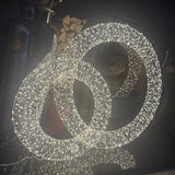 Silver Light Up Round Wreath 40cm