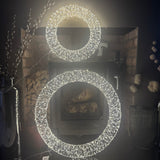 Silver Light Up Round Wreath 40cm