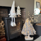 Sherpa Cream Tree on wooden base with star detail